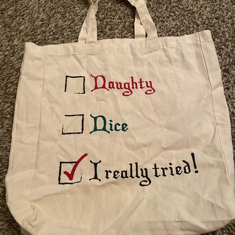 Tri Coastal Naughty/Nice/Tried Canvas Tote Bag